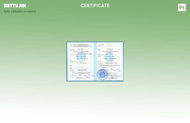 Модерен стил Казахстан извод од матична книга на родените шаблон целосно уредлив